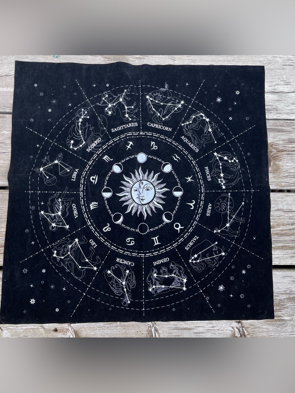 Tarot Zodiac Velvet Altar Cloth